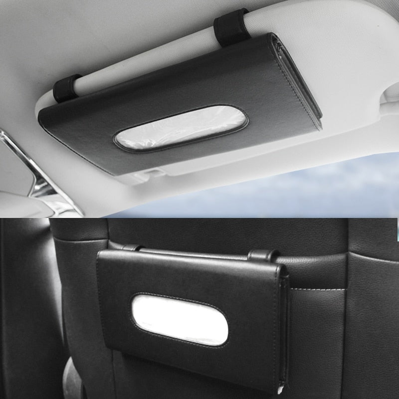 Car Sun Visor Tissue Box Holder compact storage design