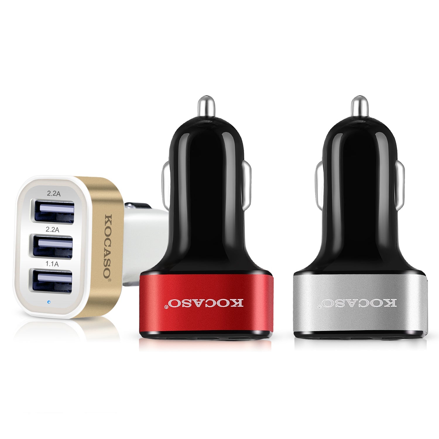 USB Car Charger 30W 5.5A 3 USB Port Cigarette Lighter Charger Adapter For iPhone XS/iPhone XS Max/iPhone 8 Plus/Galaxy S7/Galaxy S6