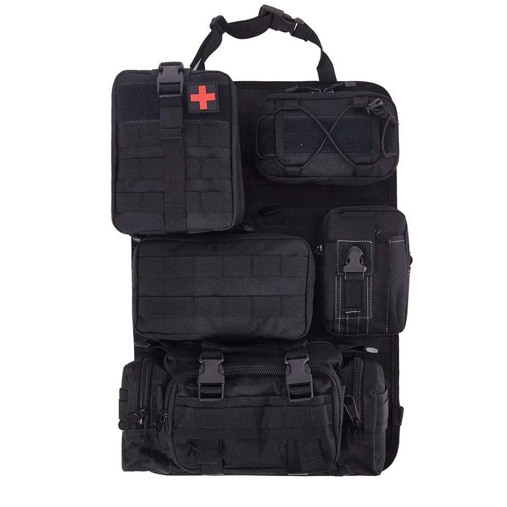 Tactical MOLLE Seat Organizer Full Set storage compartments