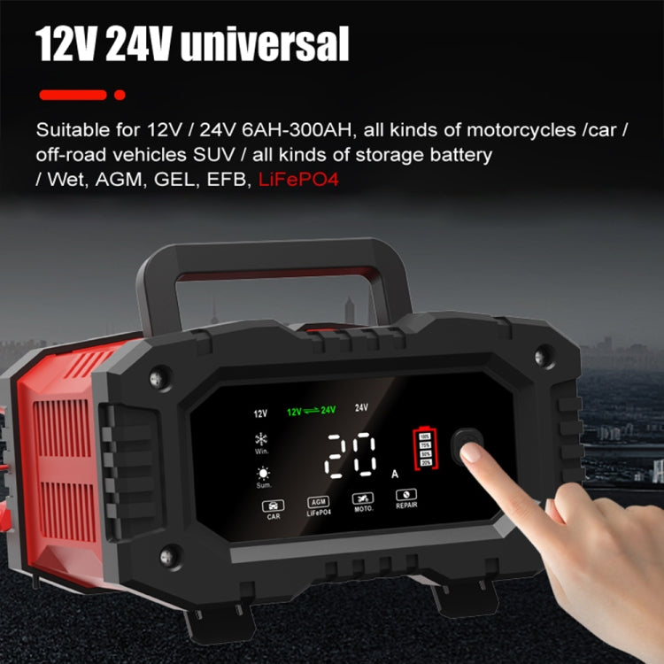 FOXSUR 12V / 24V 20A 300W Portable Car Smart Battery Charger (AU Plug)