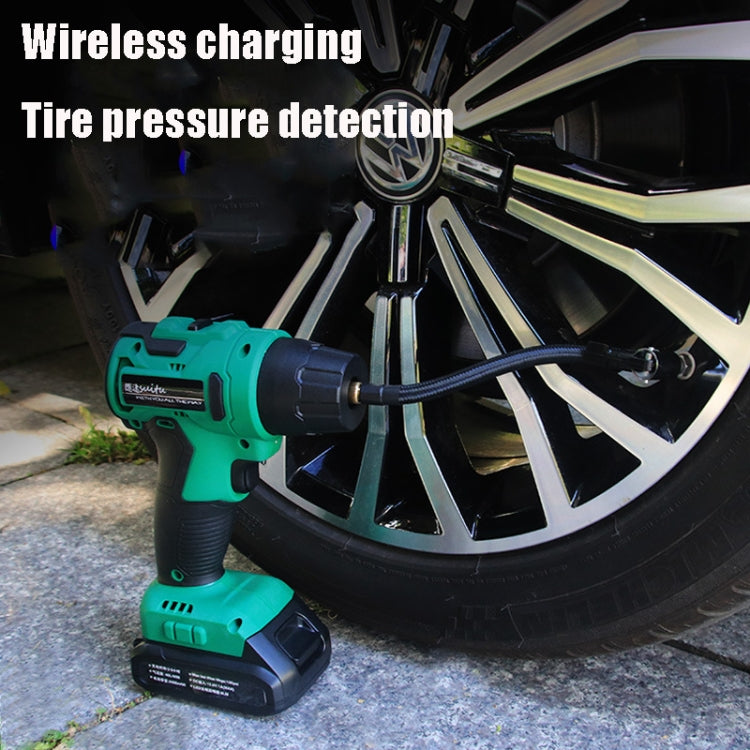 High-pressure Handheld Smart Digital Display Car Portable Wireless Tire Inflator (Red)