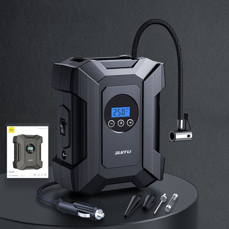 ST-818  DC 12V Wired Car Air Pump Tire Inflator With LED Lighting Digital Display Model