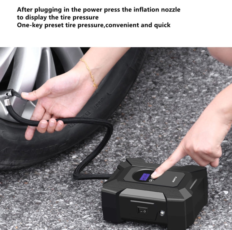 ST-818  DC 12V Wired Car Air Pump Tire Inflator With LED Lighting Digital Display Model