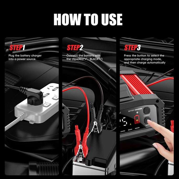 FOXSUR 25A 12V/24V Portable High-Power Car Charger (US Plug)
