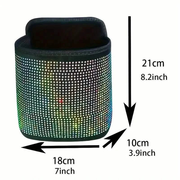 Bling Rhinestones Car Trash Can installed in vehicle