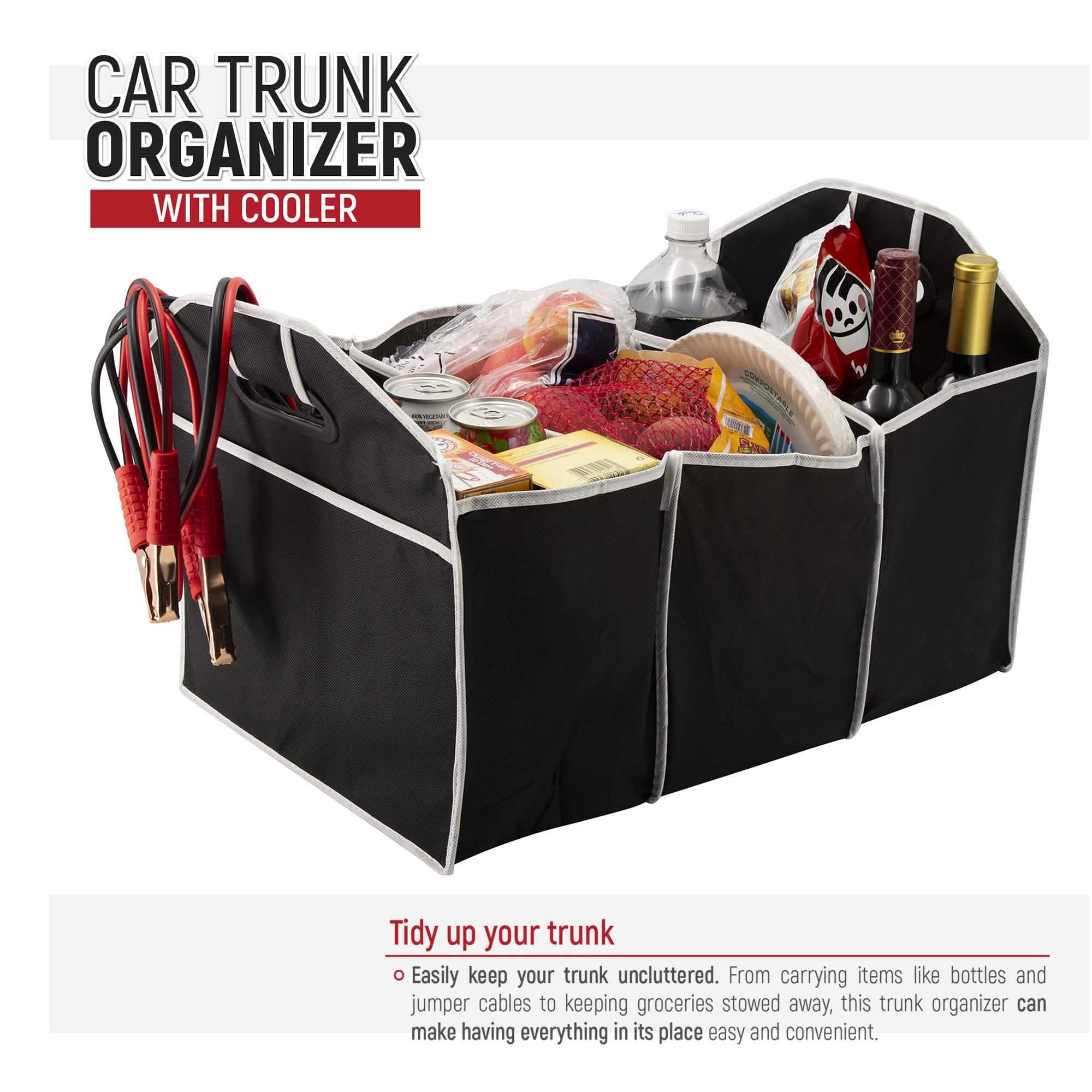 Foldable Car Trunk Organizer with Cooler in SUV trunk
