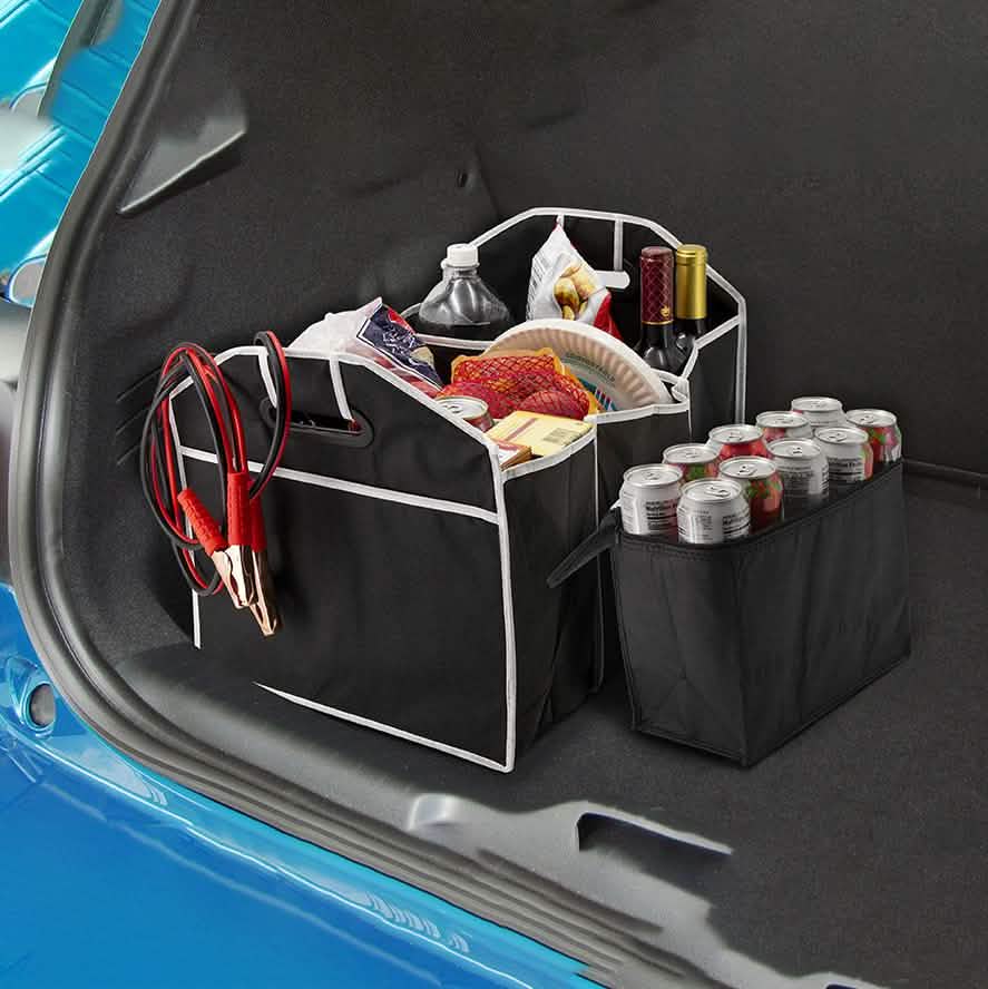 Foldable Car Trunk Organizer with Cooler in SUV trunk