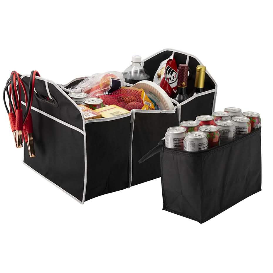 Foldable Car Trunk Organizer with Cooler in SUV trunk