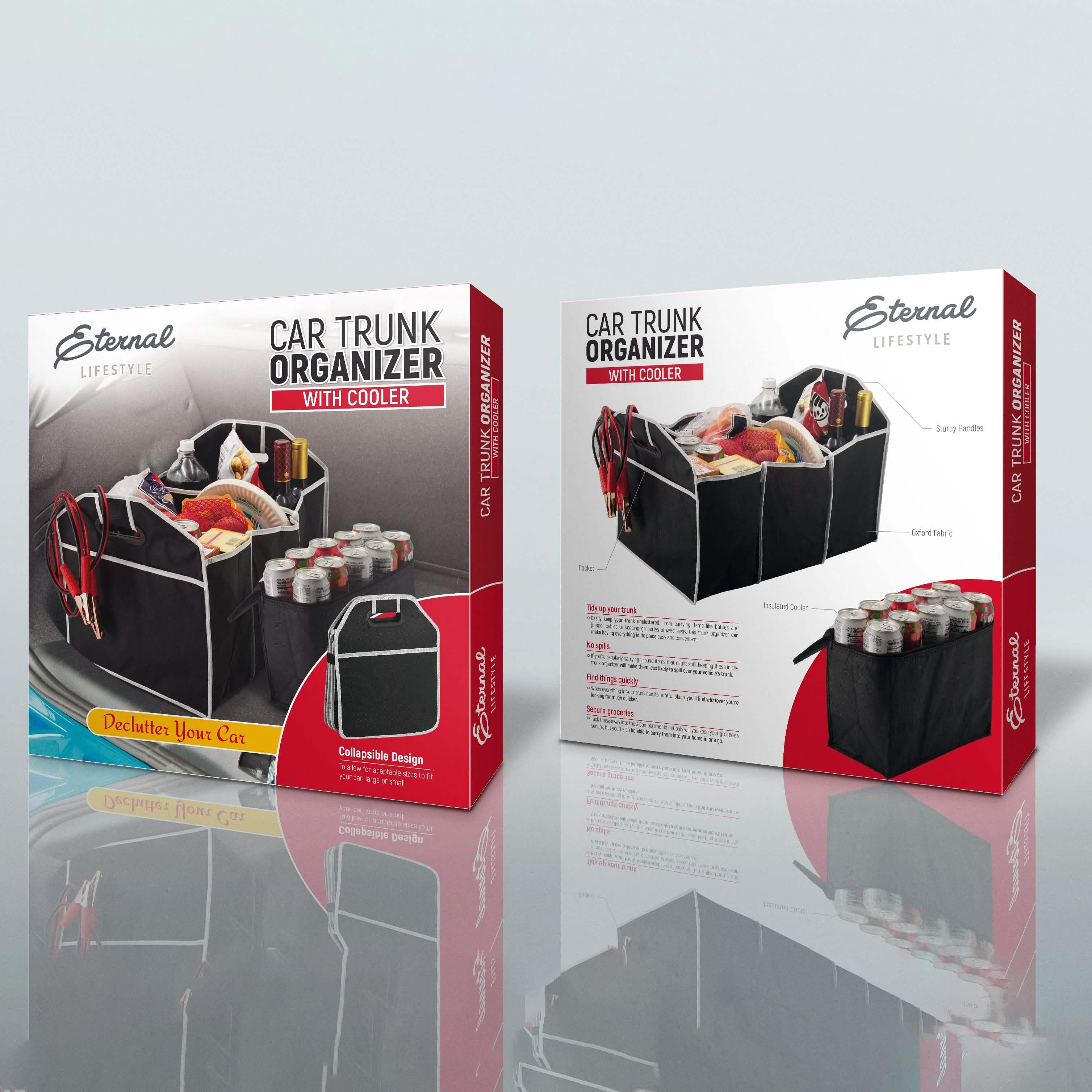 Foldable Car Trunk Organizer with Cooler in SUV trunk