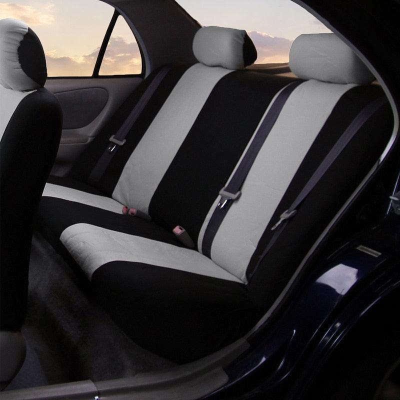 Flat Cloth Car Seat Cover Full Set installed in vehicle