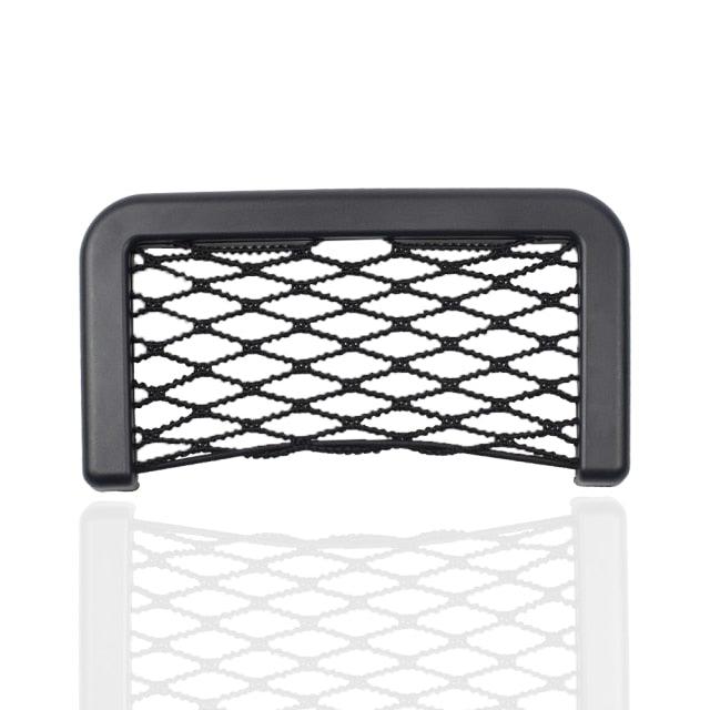 Car Seat Side Storage Net Pocket Organizer installed in vehicle