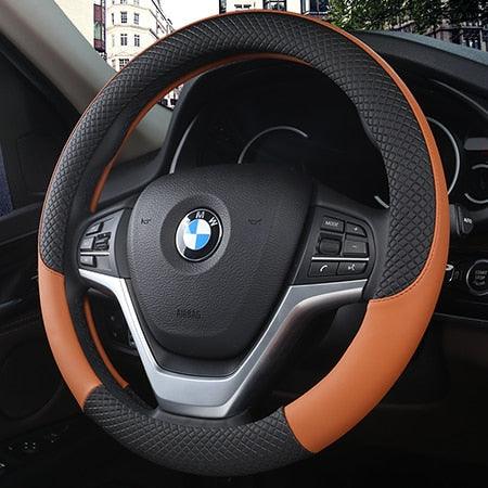 Universal Car Steering Wheel Cover installed in vehicle