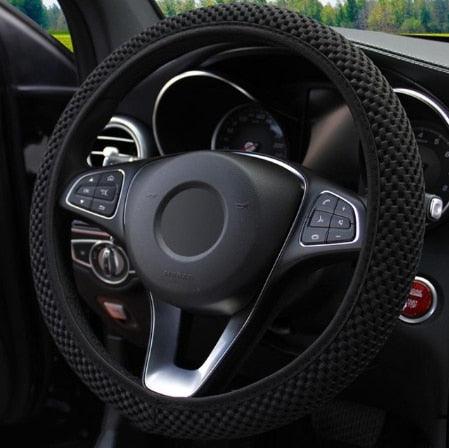 Universal Car Steering Wheel Cover installed in vehicle