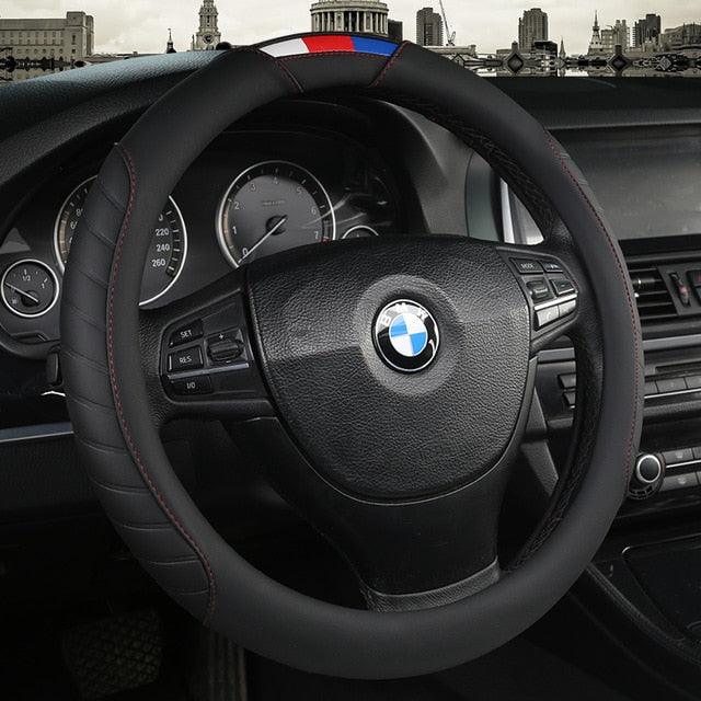 Universal Car Steering Wheel Cover installed in vehicle