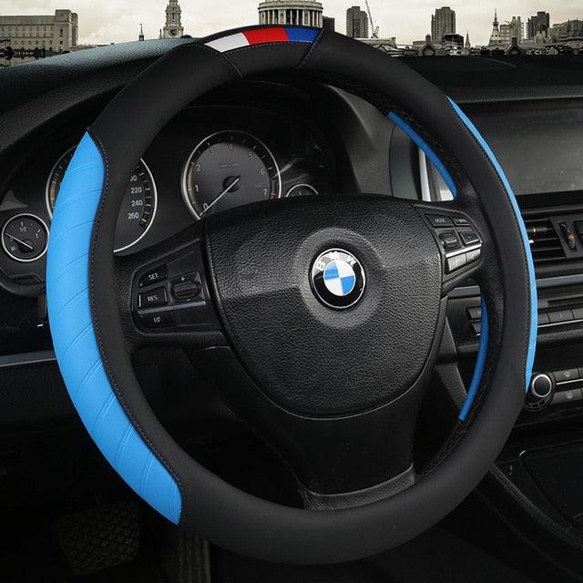 Universal Car Steering Wheel Cover installed in vehicle