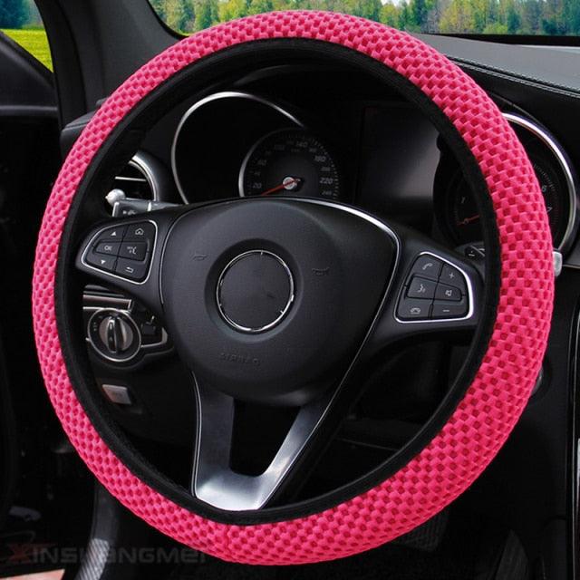 Ice Silk Steering Wheel Cover breathable microfiber design