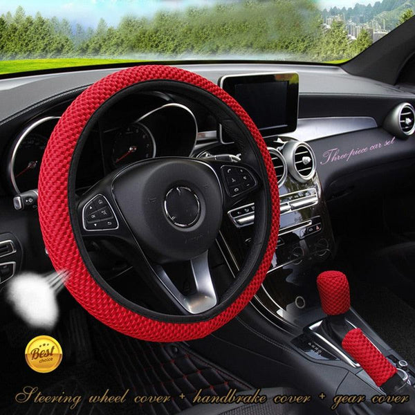 Ice Silk Steering Wheel Cover breathable microfiber design