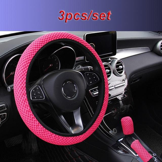 Ice Silk Steering Wheel Cover breathable microfiber design